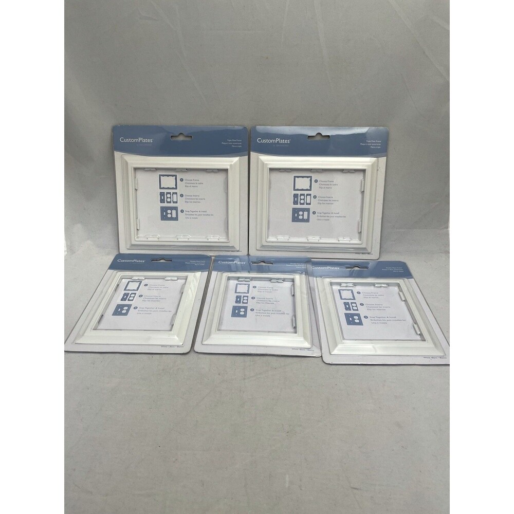 Brainerd CustomPlates Lot of 5 Frames Triple Double Plate Liberty Hardware White